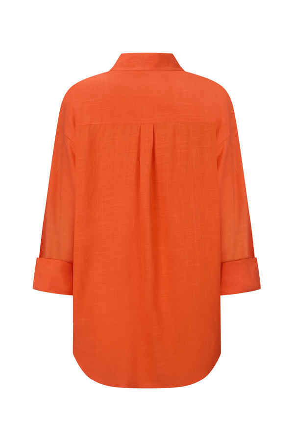 Resort Shirt In Tangerine