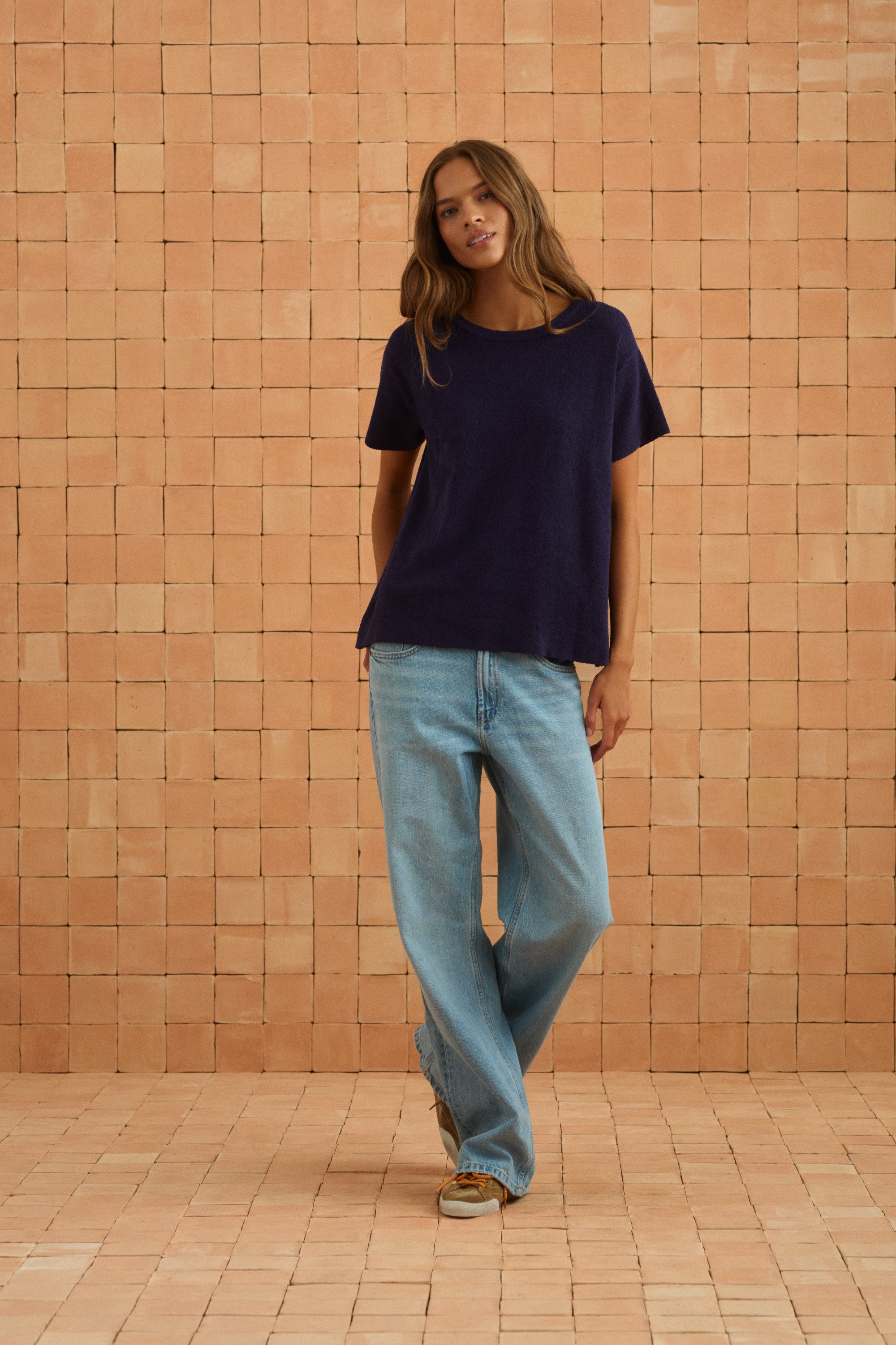 Sage Knit Tee In Navy | Mister Zimi