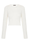 Sage Long Sleeve Crop Knit In White