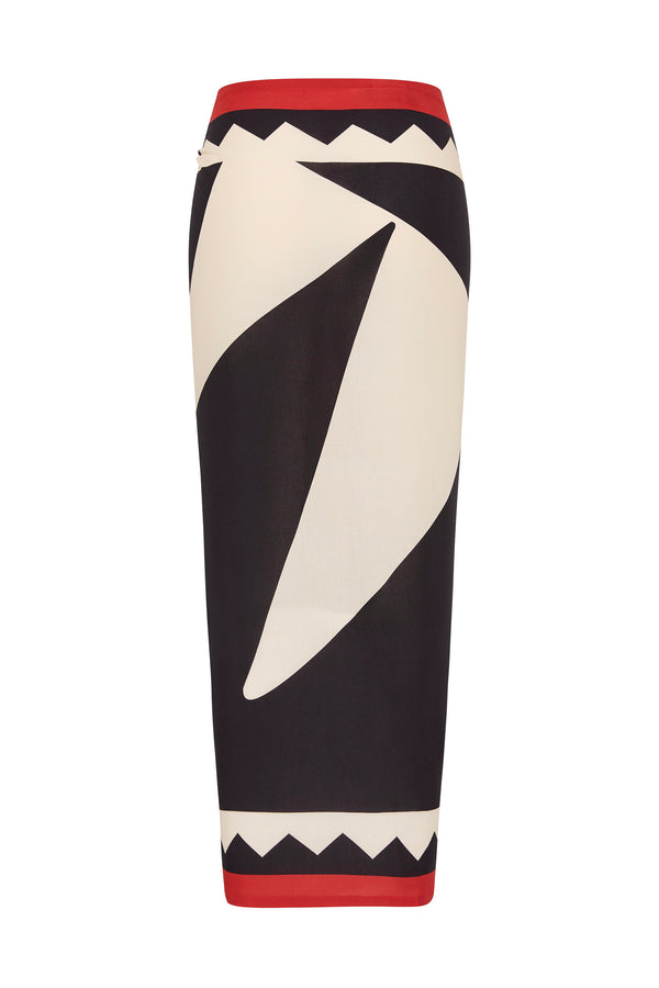 Sarong In Noir Palm