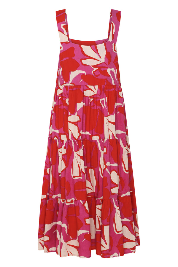 Sierra Midi Dress In Berry Lotus