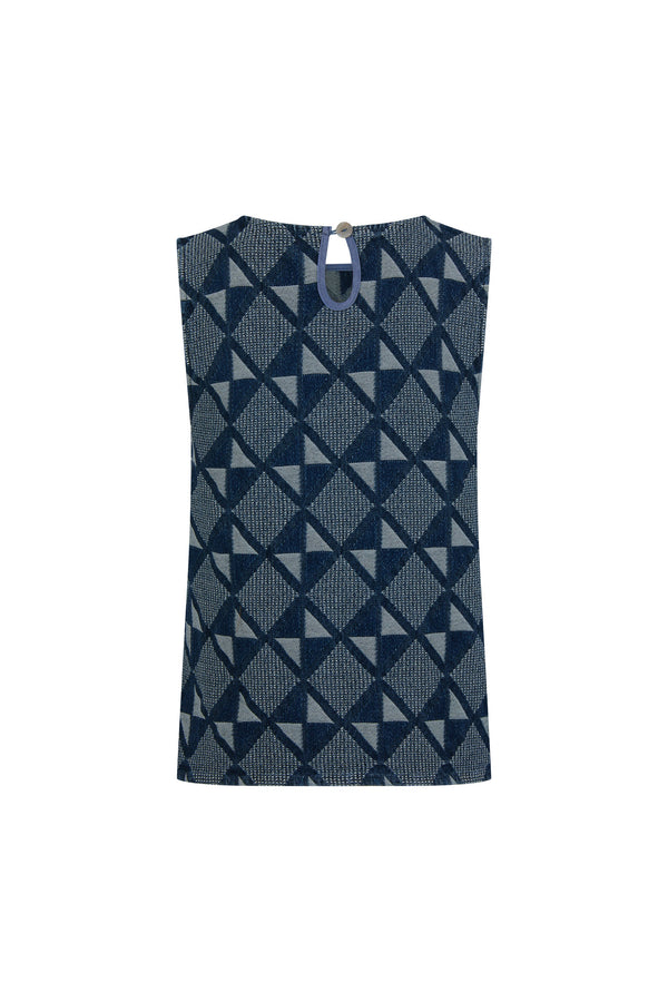 Sim Top In Abstract Denim
