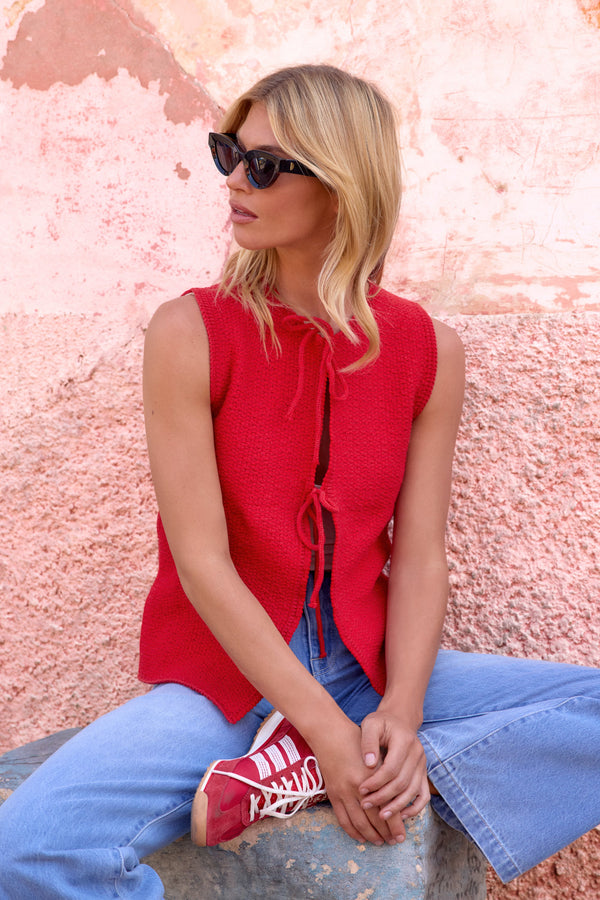 Totti Vest In Poppy