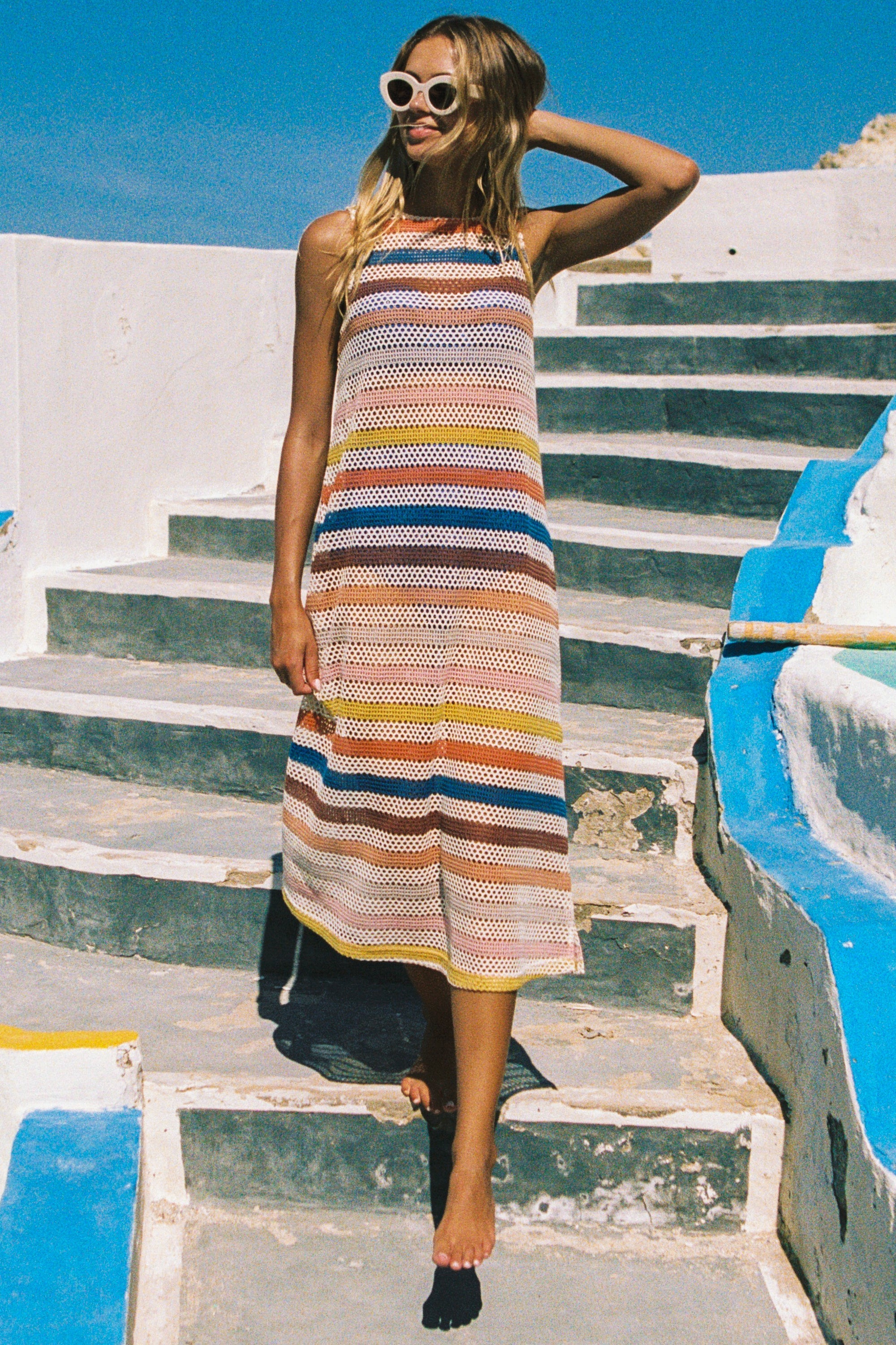 Poolside Dress In Beach Stripe Mister Zimi