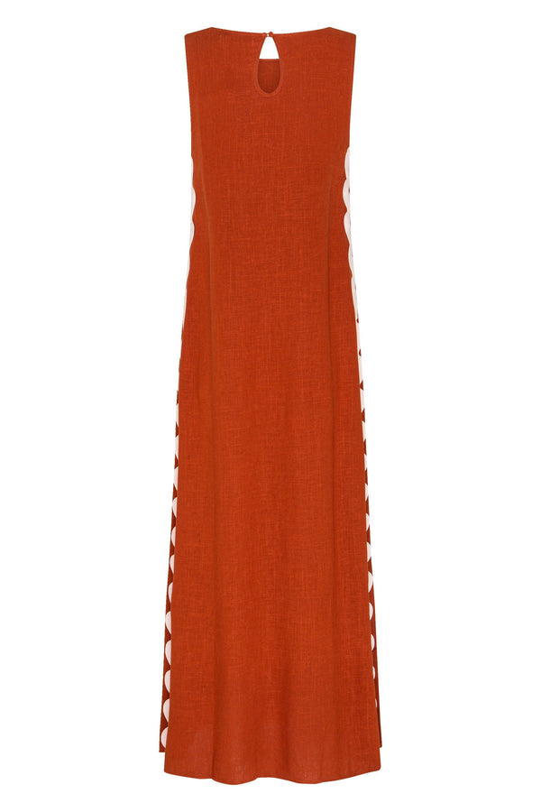 Margot Dress In Copper Ric Rac