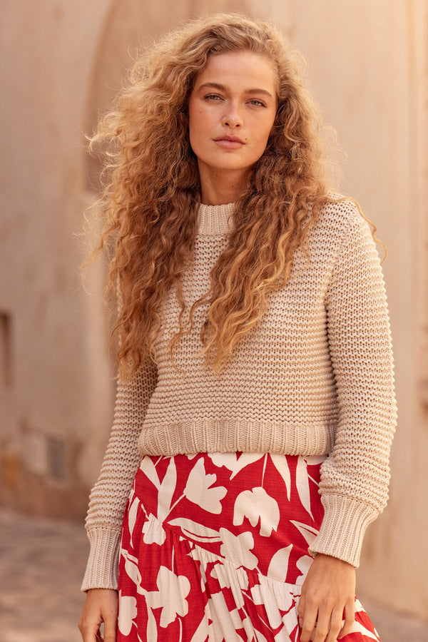 Noa Knit Jumper In Oatmeal