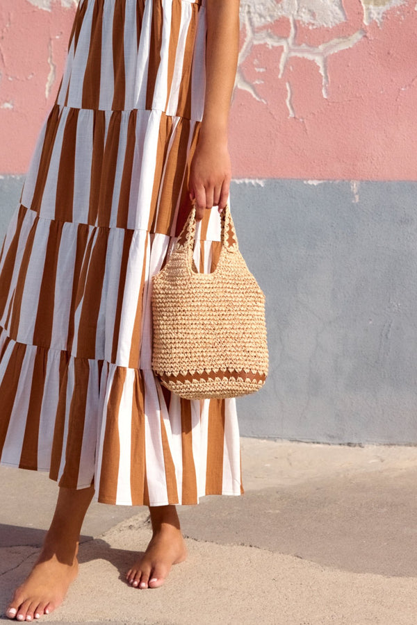 Raffia Mini Bag In Light Sand