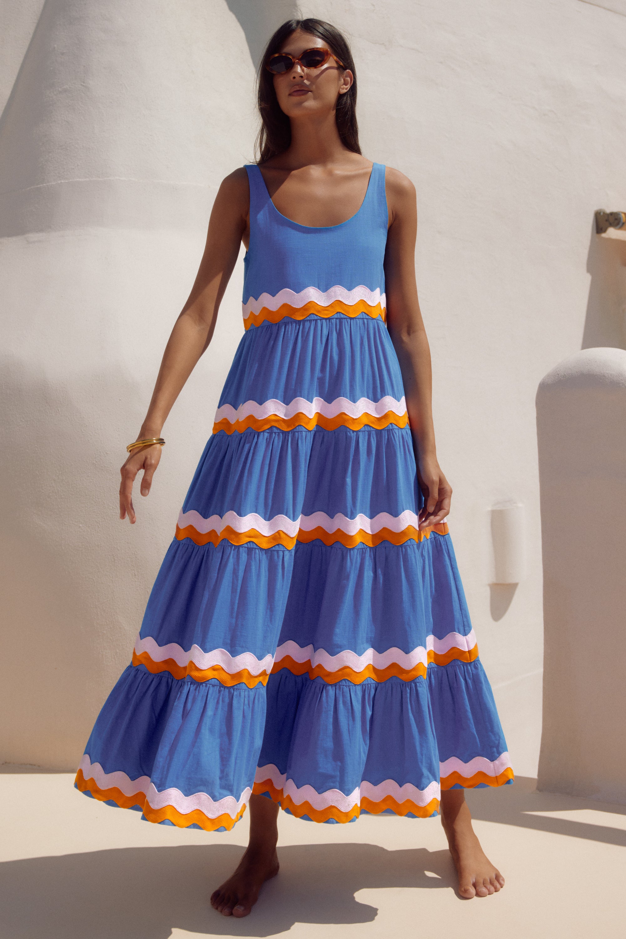 Winifred Maxi Dress In Sundae Ric Rac – Mister Zimi