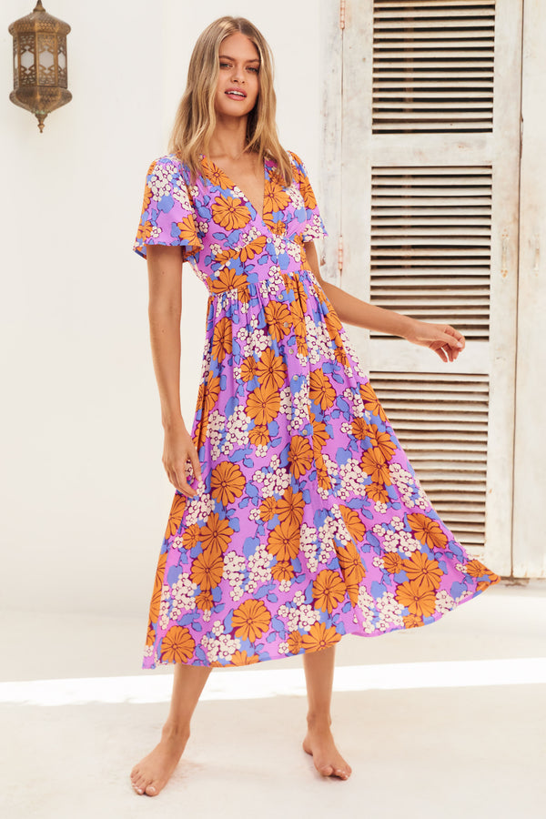 Blossom Midi Dress In Daiquiri