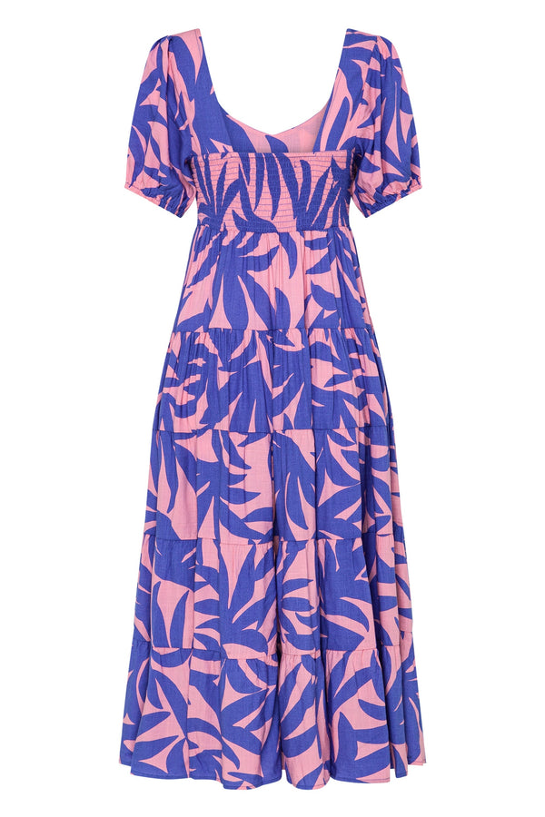 Kiki Dress In Blue Palms