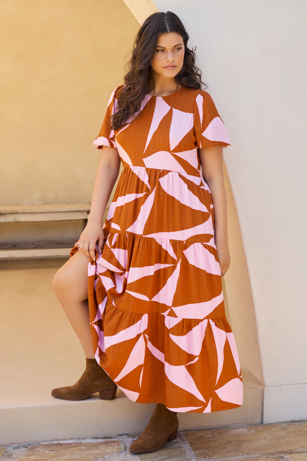 Lottie Dress In Terracotta
