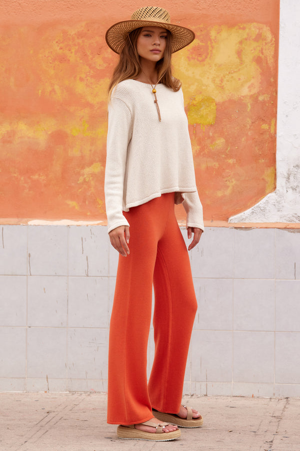 Knit Flares In Paprika