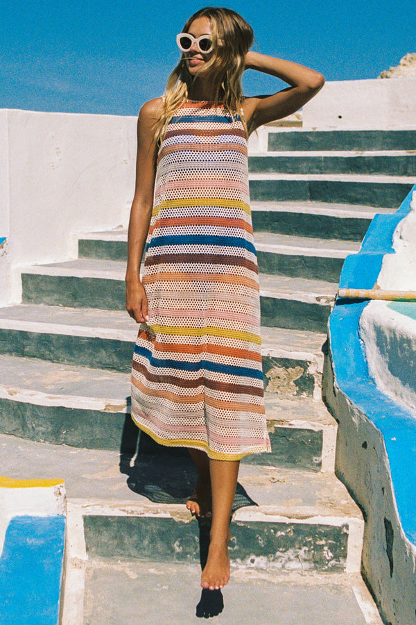 Poolside Dress In Beach Stripe