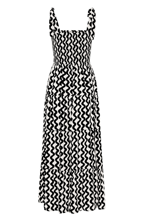 Savannah Tie Dress In Ric Rac