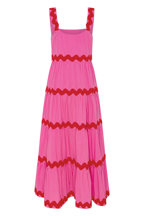 Sierra Maxi Dress In Pink Ric Rac