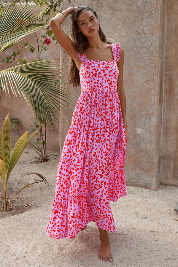 Tia Dress In Flamingo