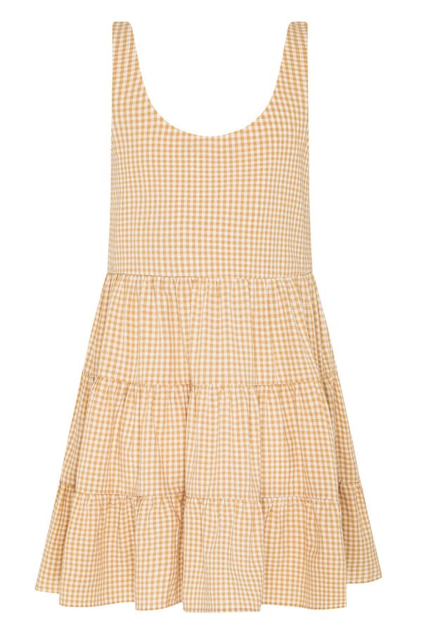 Winifred Mini Dress In Sesame Gingham