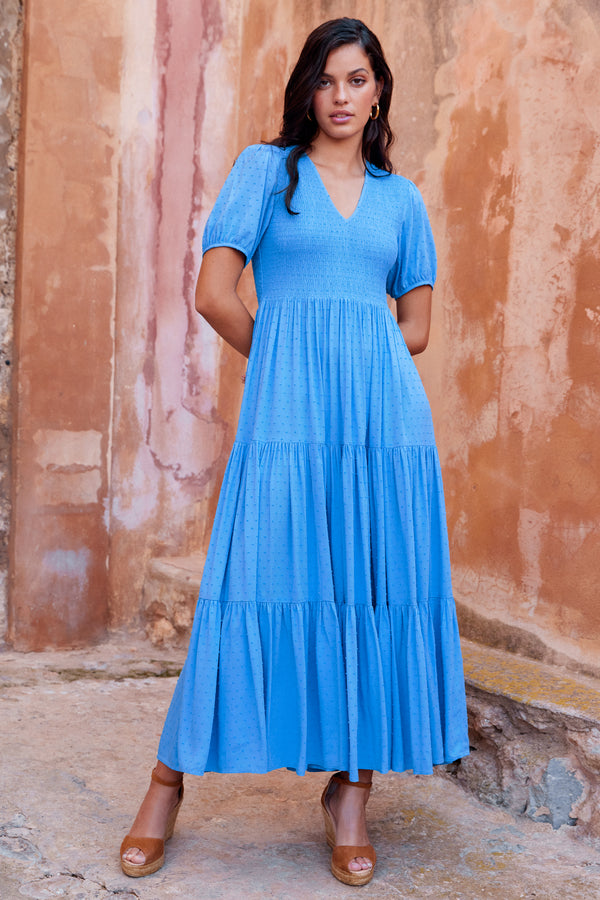 Cecile Summer Maxi Dress In Ocean