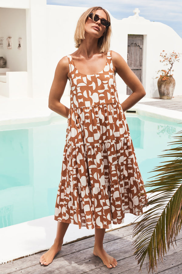 Winifred Midi Dress In Seychelles