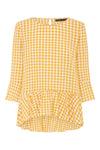 Winter Celeste Top In Mustard Gingham