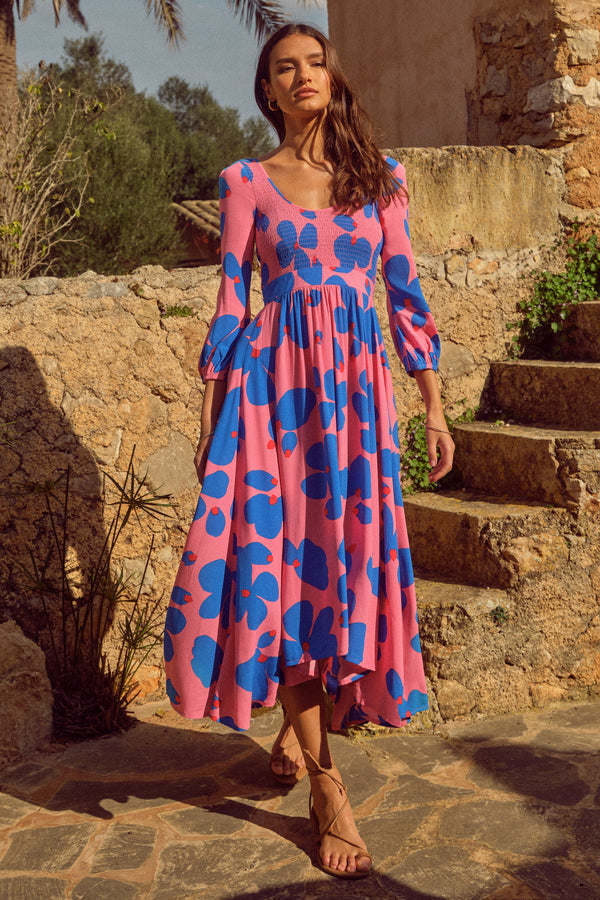 Carly Dress In Sapphire Rose