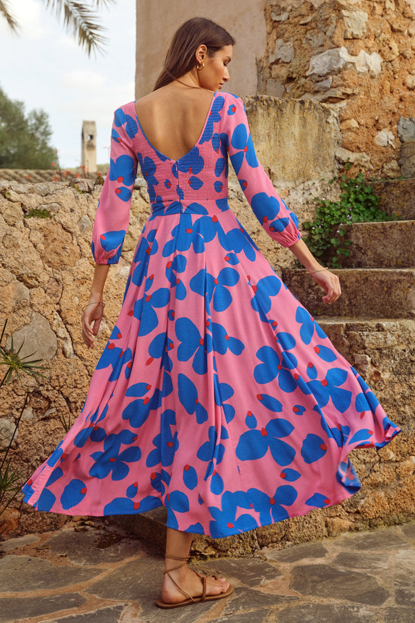 Carly Dress In Sapphire Rose
